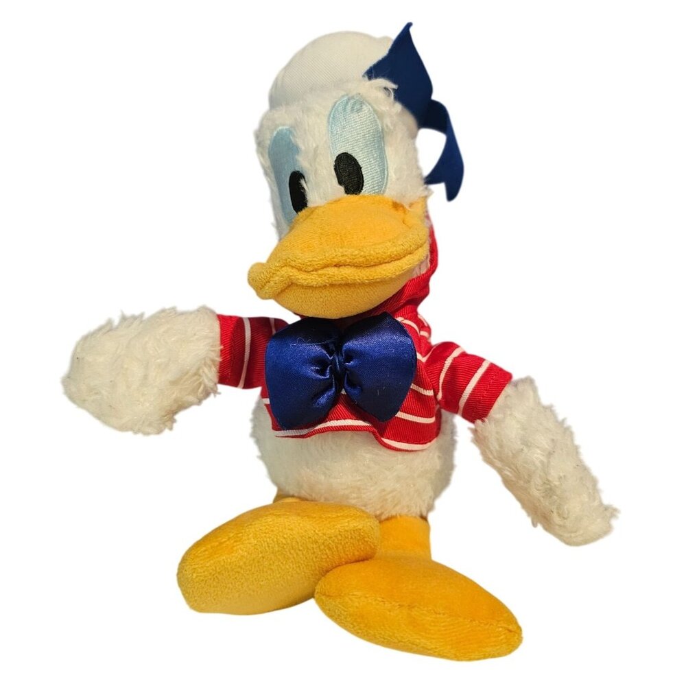 Disney Cruise Line Donald Duck 11” Plush Toy Sailor Red White Striped Shirt